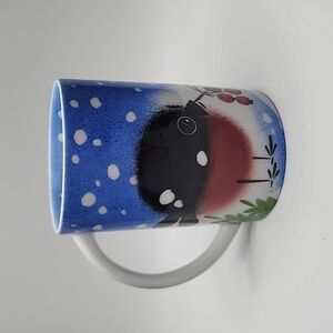 Estonia Porcelain Winter Chubby Bird Mugs Handpainted Signed by Helina Tilk